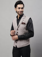 Even Apparels Men's Cream Pure Wool Nehru Jacket | Grocsy