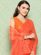 Ahalyaa Leheriya Poly Chiffon Saree | Grocsy