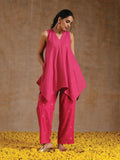 trueBrowns Pink Gold Cotton Handkerchief Co-Ord Set | Grocsy