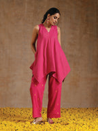 trueBrowns Pink Gold Cotton Handkerchief Co-Ord Set | Grocsy