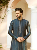 Fabmade Embroidered Regular Sequinned Chanderi Silk Kurta With Pyjamas | Grocsy