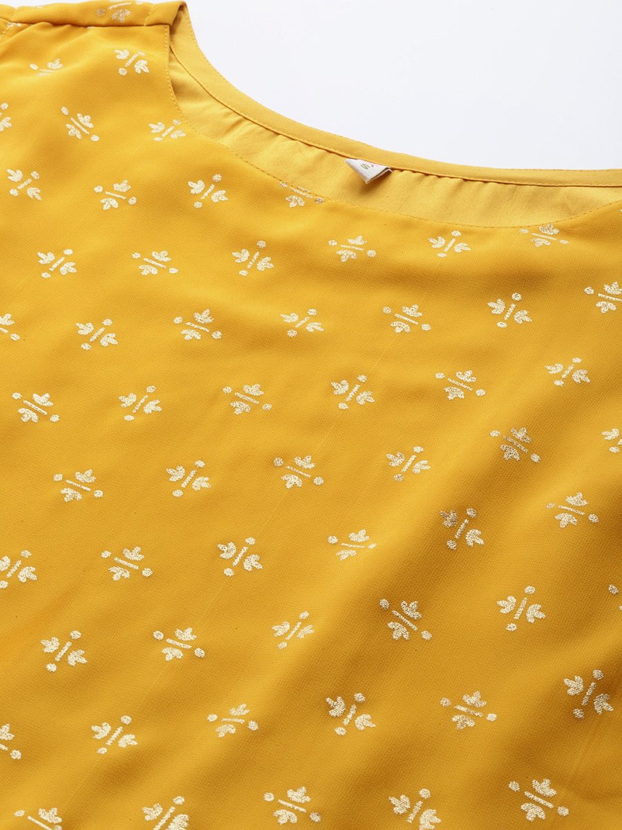 Ahalyaa Boat Neck Printed Embellished Tunic | Grocsy