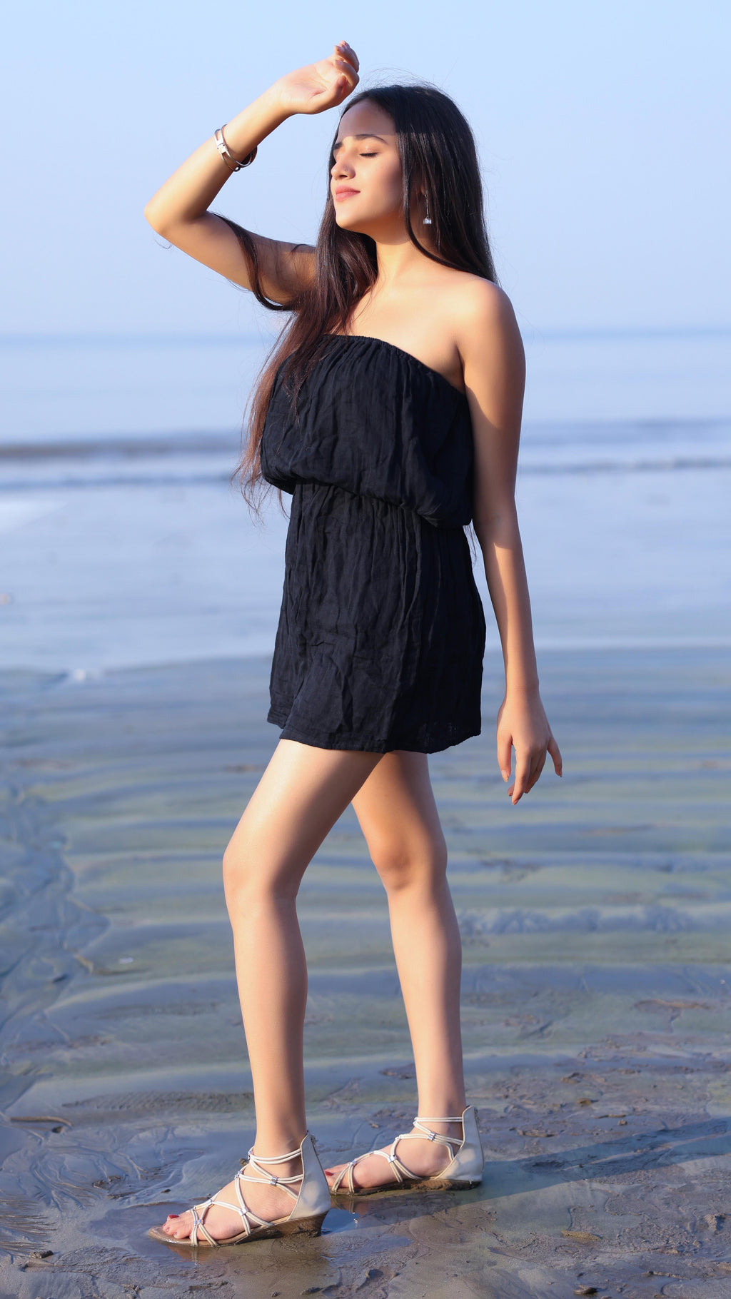 Noroke Cotton Crepe Crinkled Play Suit | Grocsy