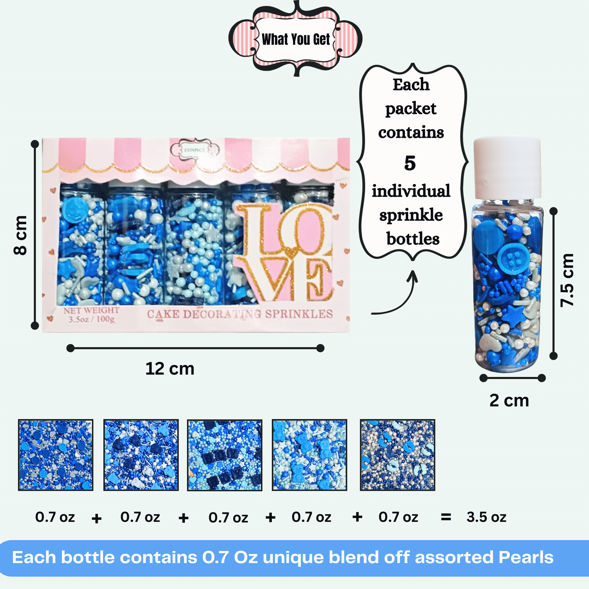 Confect Boys Baby Shower Sprinkles | Gender Reveal Sprinkles | Edible Sprinkles Assorted | Grocsy