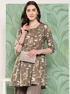 InWeave Women's Olive Shade Tropical Sharara Set | Grocsy
