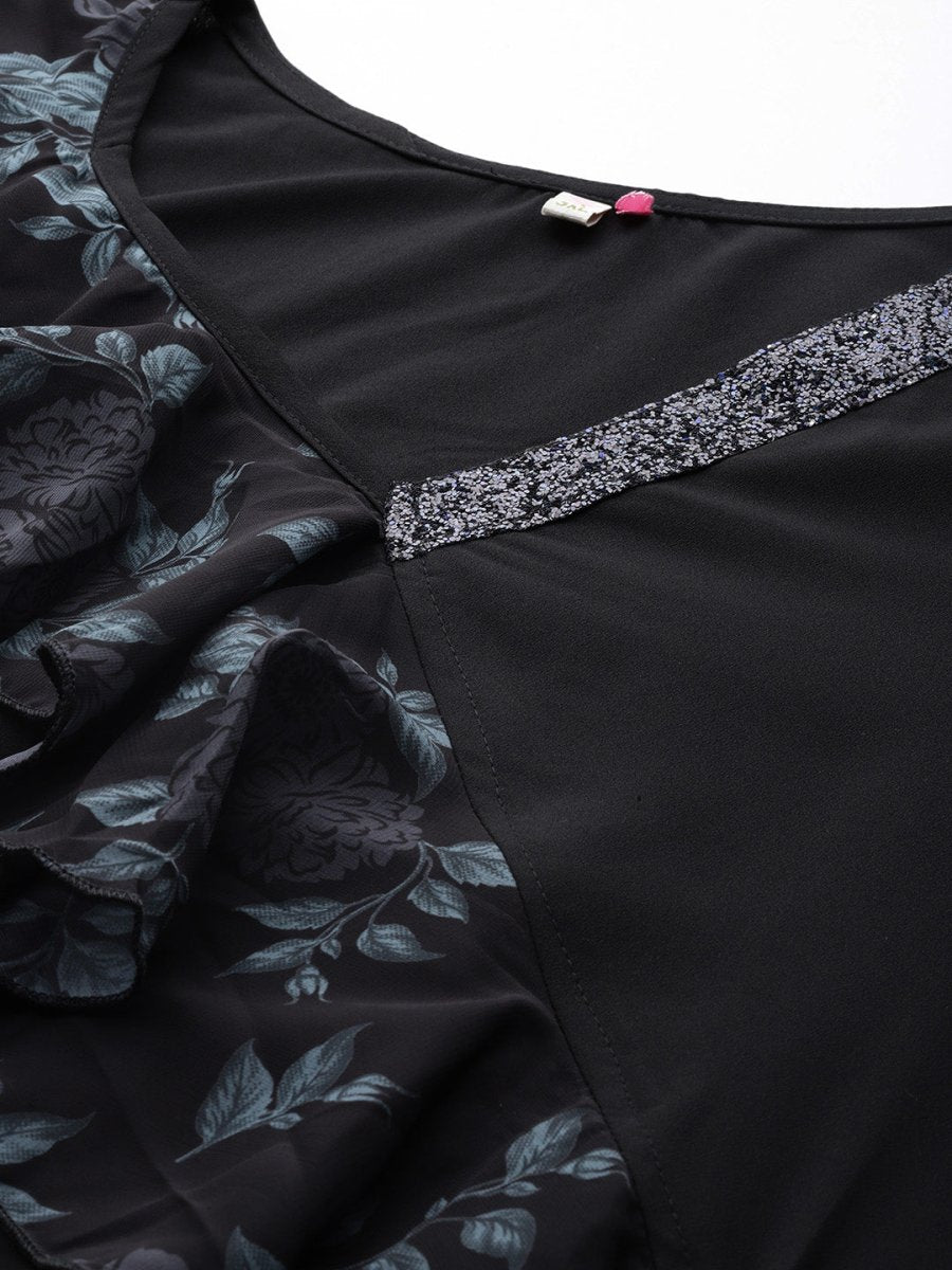 Ahalyaa Floral Bell Sleeves Kurta | Grocsy