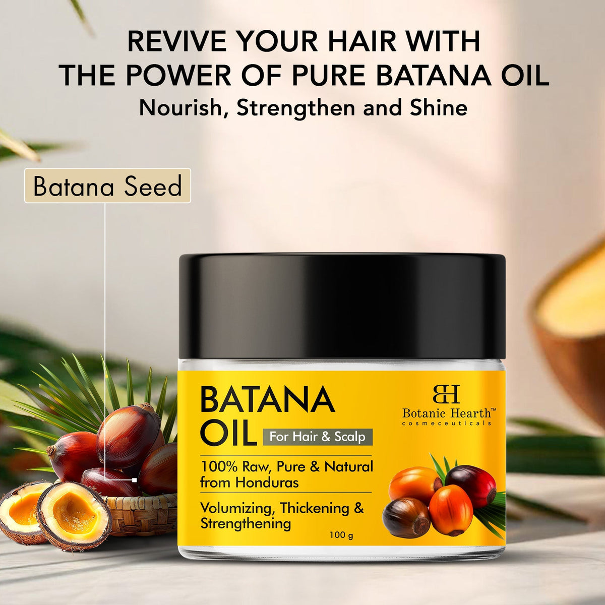 Botanic Hearth Batana Oil - Butter for Hair & Skin nourishment | Grocsy