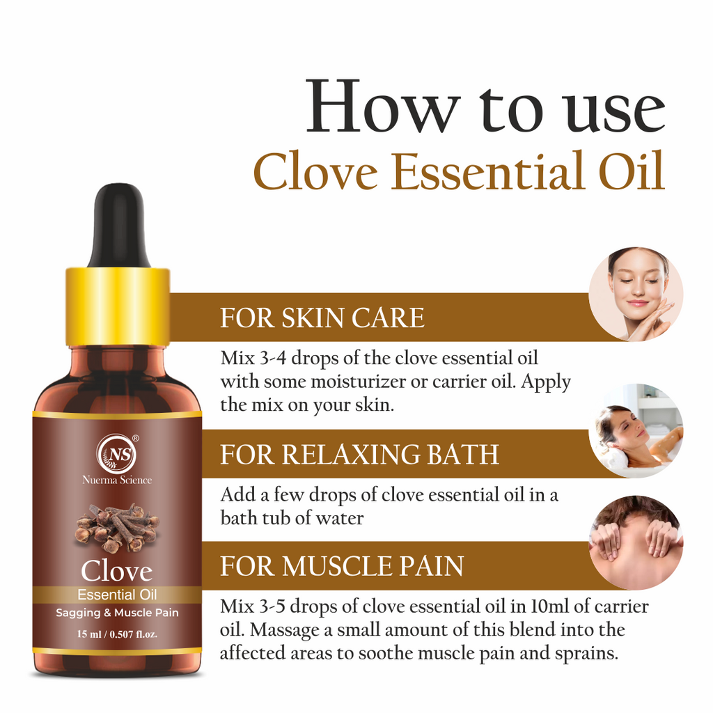 Nuerma Science Clove Essential Oil For Skin, Hair & Teeth | Grocsy