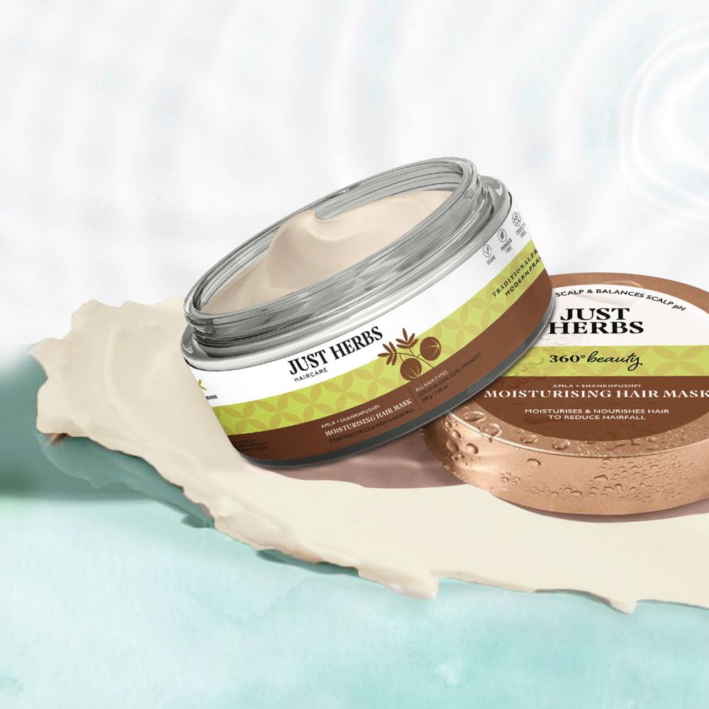 Just Herbs Moisturising Hair Mask with Amla and Shankhpushpi | Grocsy