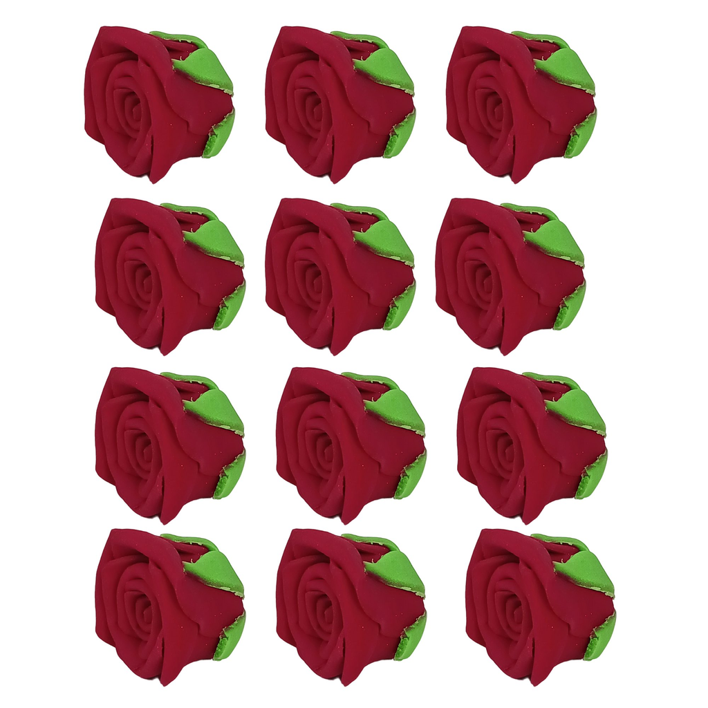 Confect Rich Deep Burgundy Rose | Edible Sugar Roses Topper | Grocsy