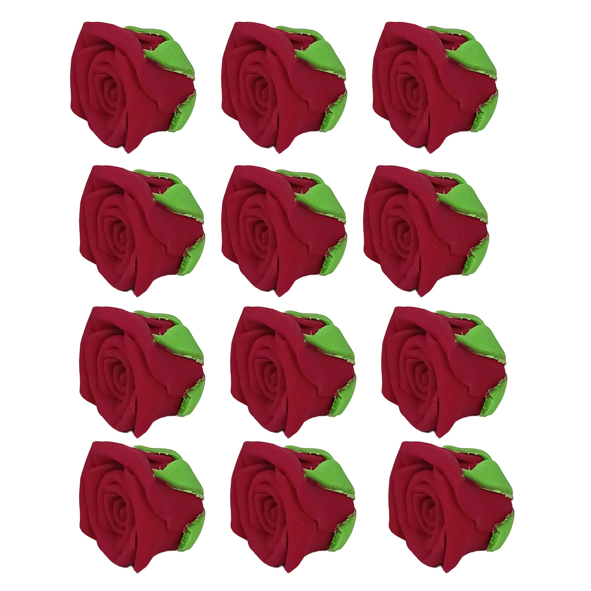Confect Rich Deep Burgundy Rose | Edible Sugar Roses Topper | Grocsy
