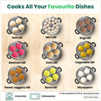 The Indus Valley Premium Stainless Steel idlipot regular with mini idli plates-(3+1) Idli/ Momo Maker/  Veg Steaming Set, Tri-ply Induction Bottom, 4 Plates | Grocsy