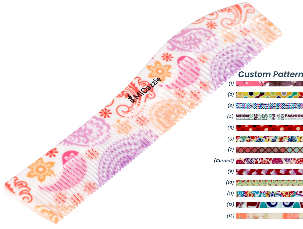 MiDazzle 360 Floral Dual Teeth Comb - Large | Grocsy