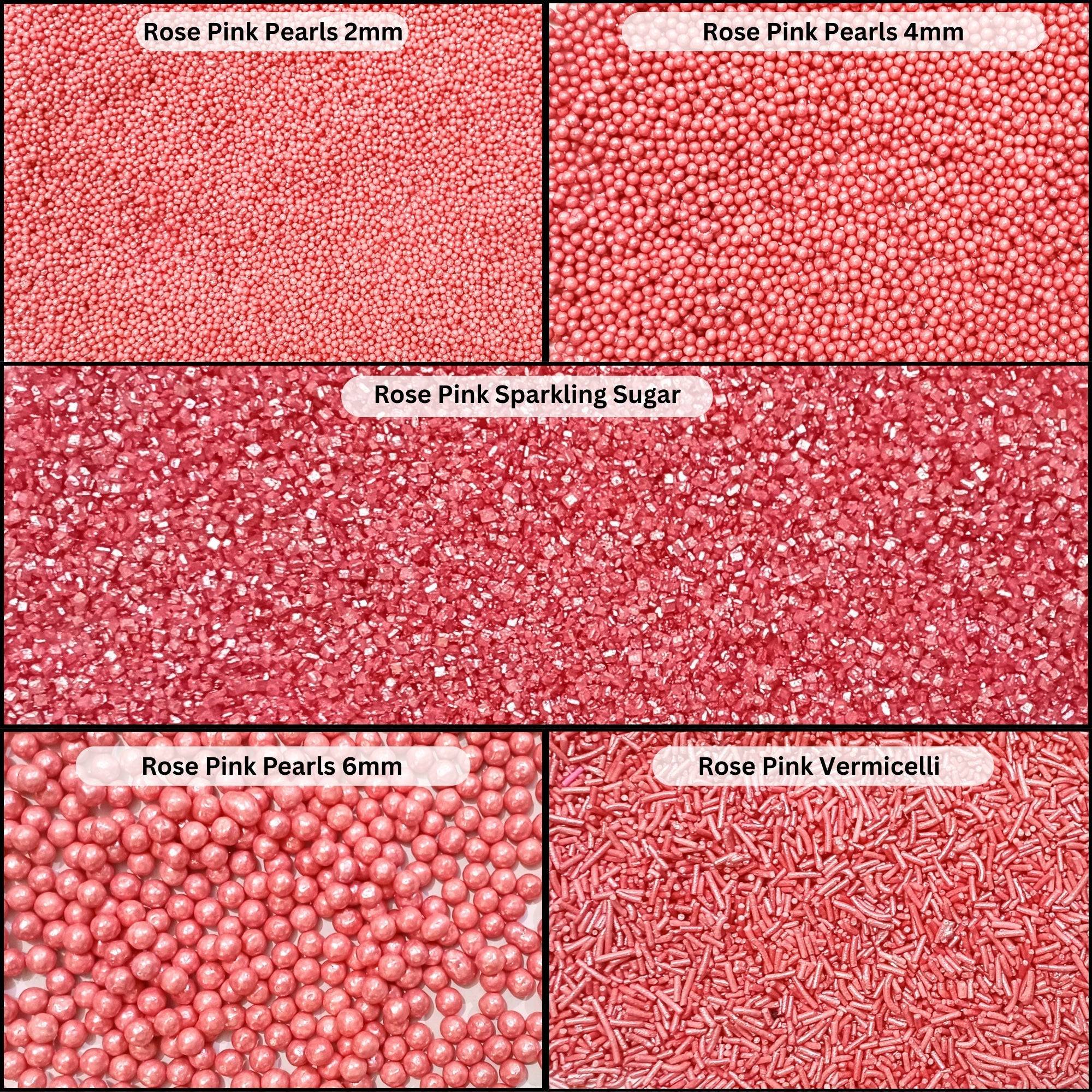 Confect Sprinkles for Cakes & Cupcakes Decoration | USP-5(Rose Pink) | Grocsy