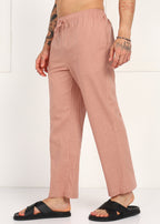 Fabmade Men’S Peach Linen Pyjama | Grocsy