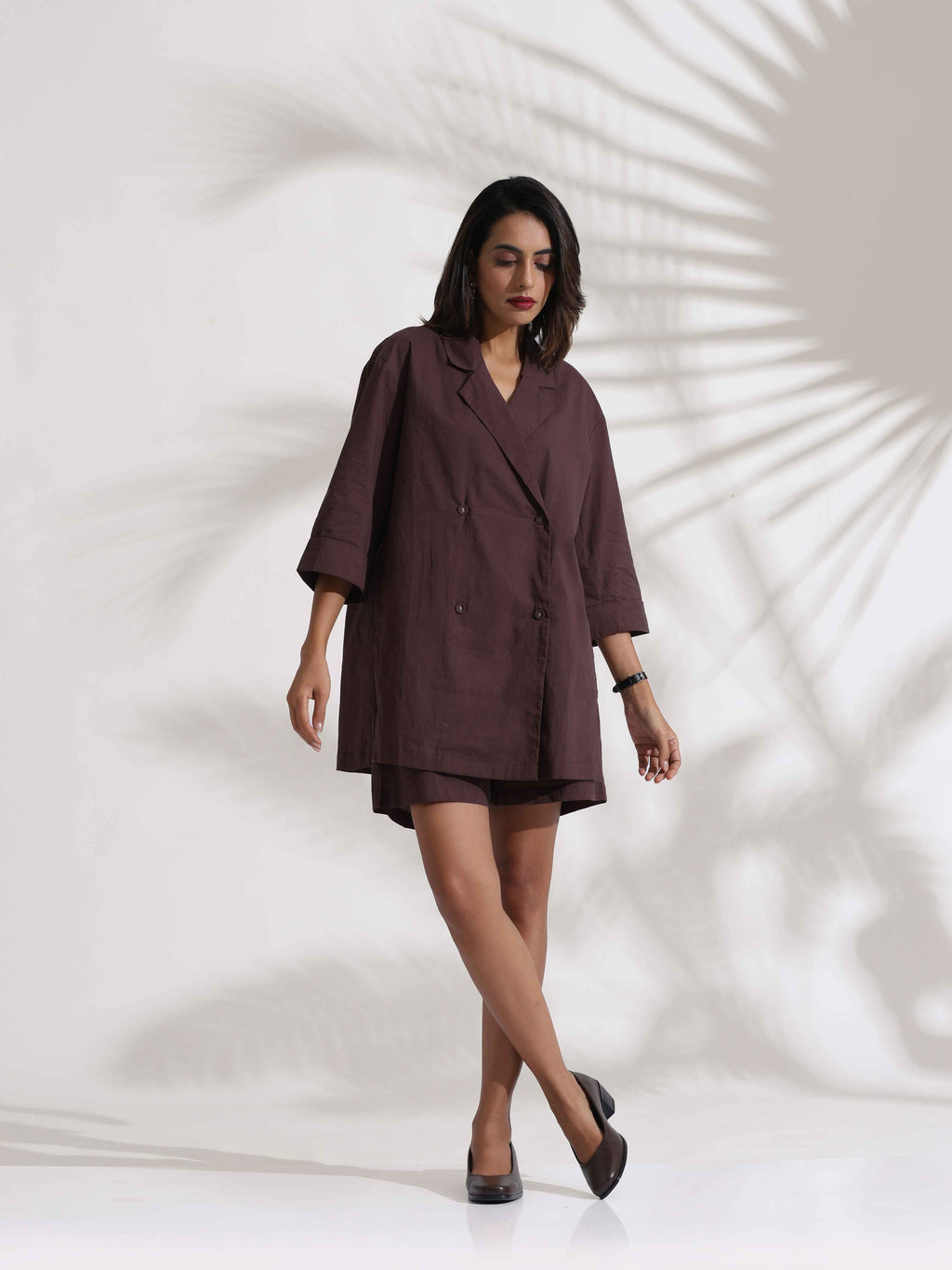 trueBrowns Cola Cotton Print Jacket & Short Co-ord Set | Grocsy