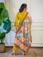 The52 Women's Gorgeous Viscose Embroidery Straight Kurta with Pant And Dupatta Set | Grocsy