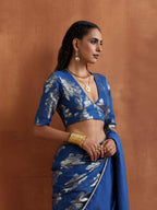 trueBrowns Blue Metallic Blouse | Grocsy