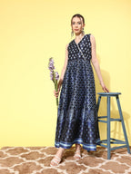Ahalyaa Floral Printed Maxi Ethnic Dress | Grocsy