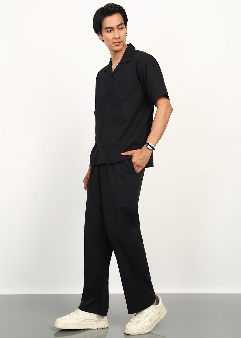 Fabmade Midnight Black Linen Co-Ord | Grocsy
