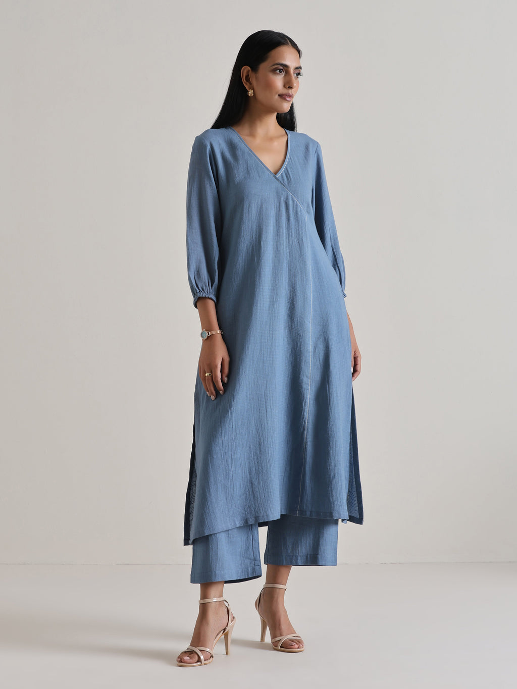 trueBrowns Light Blue Kurta Pant Set | Grocsy