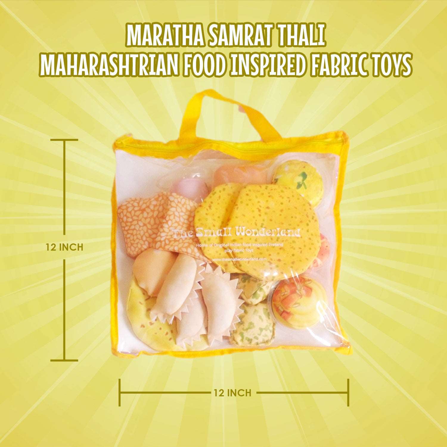 The Small Wonderland Maratha Samrat Thali -Maharashtrian food Inspired pretend Fabric Toys | Grocsy