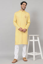 Paisley Embroidered Cotton Kurta by Hilo Design | Grocsy