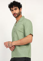 Fabmade Sage Breeze Linen Shirt | Grocsy