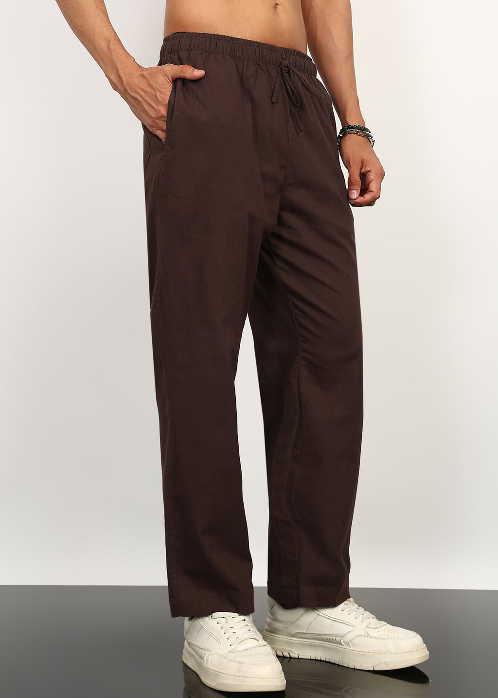 Fabmade Cocoa Drift Linen Trousers | Grocsy
