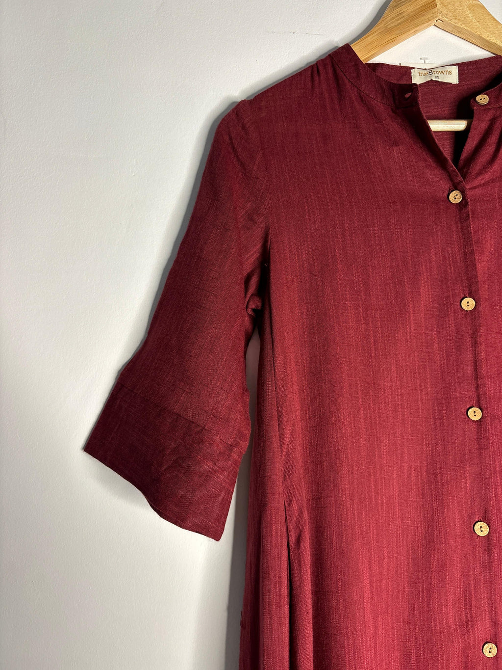 trueBrowns Maroon Slub Kurta | Grocsy