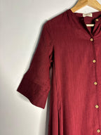 trueBrowns Maroon Slub Kurta | Grocsy