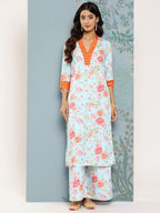 Ahalyaa Floral Printed Kurta With Palazzos | Grocsy