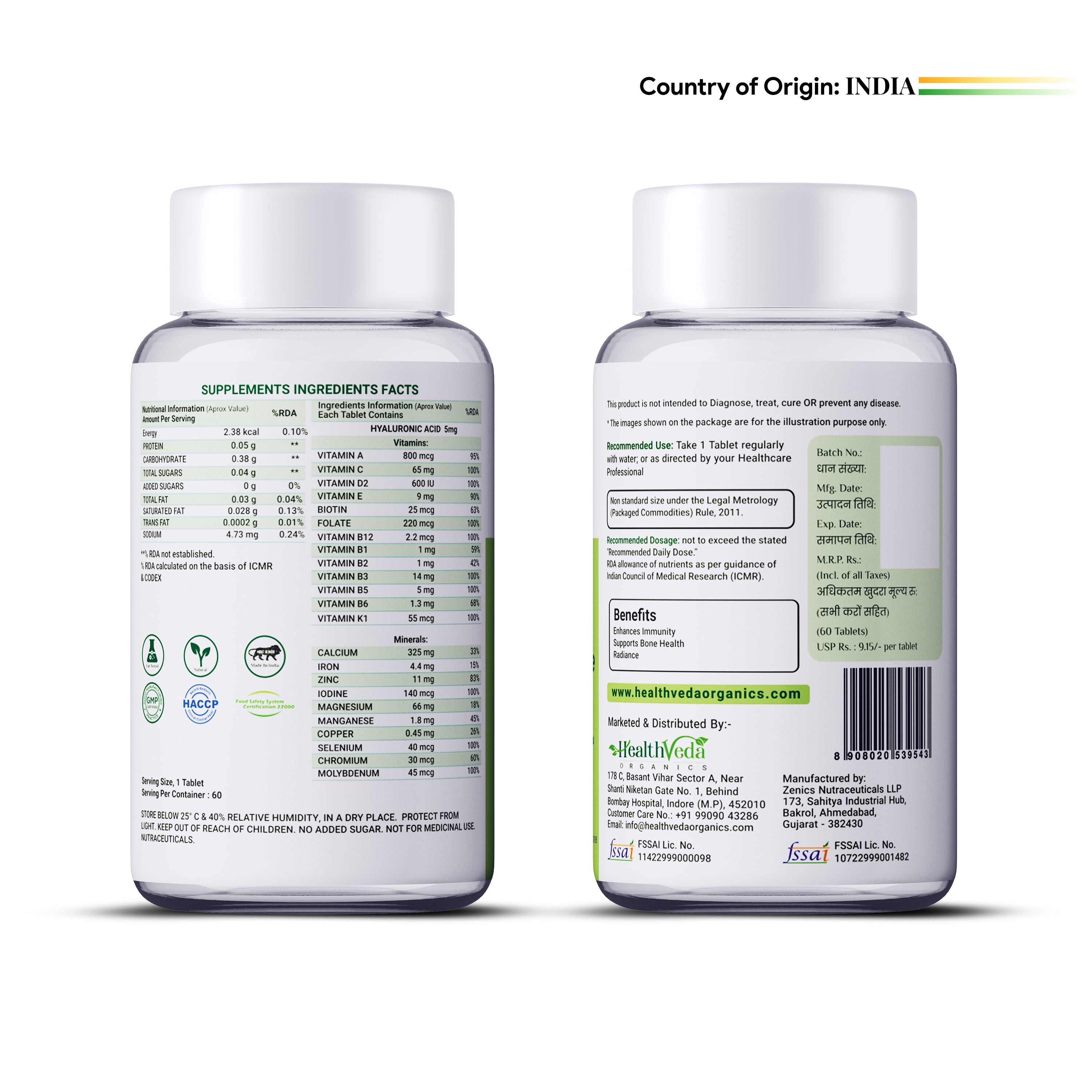 Health Veda Organics Multivitamin for Women Tablets For Women | Grocsy