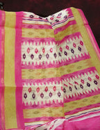 Shades of Cream And Pink Colour Blouse Patola Design Semi Chanderi Saree By Gayathri Reddy Designer Studio | Grocsy
