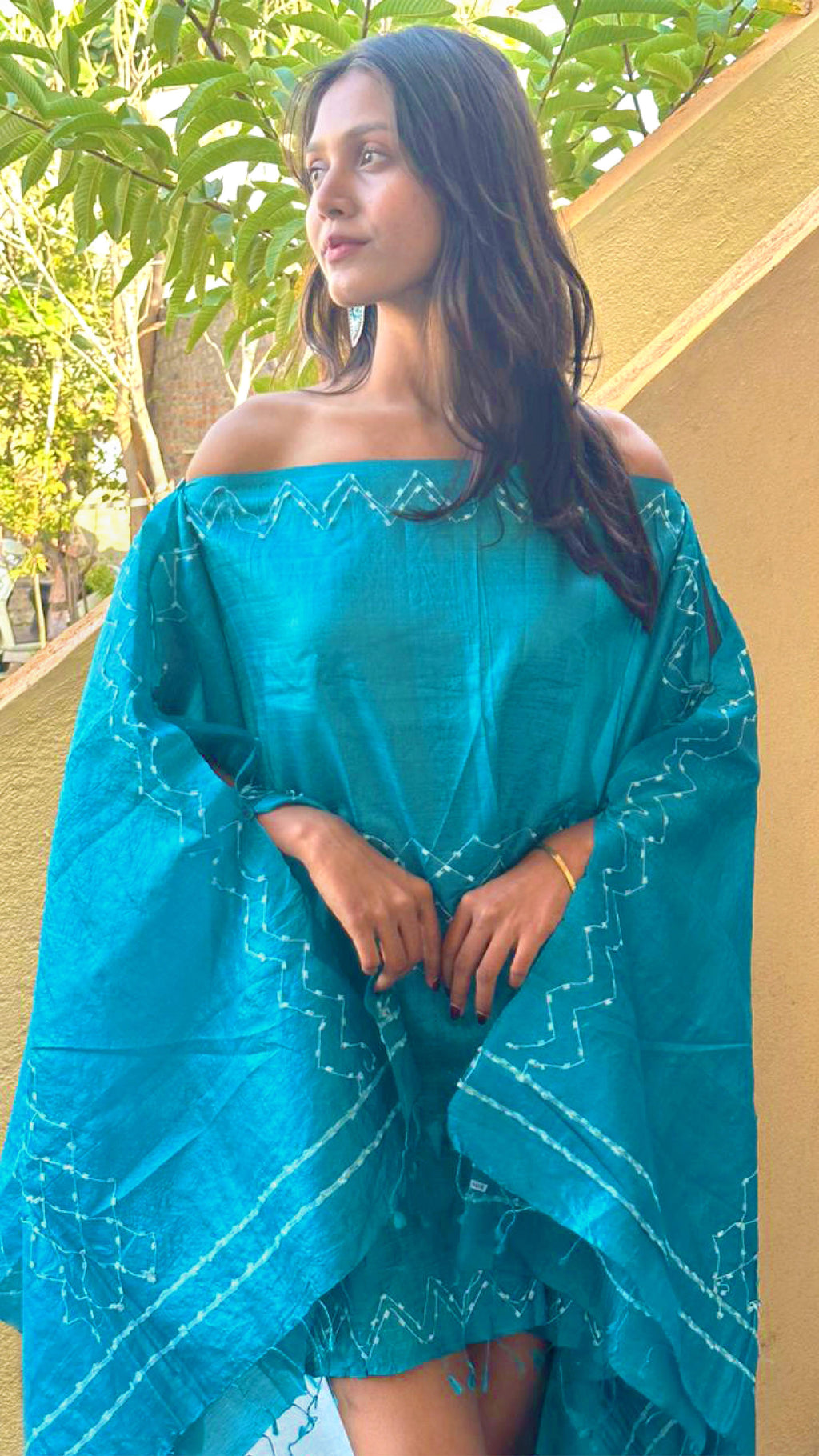 Noroke True Blue Silk Beachwear Cover Up | Grocsy