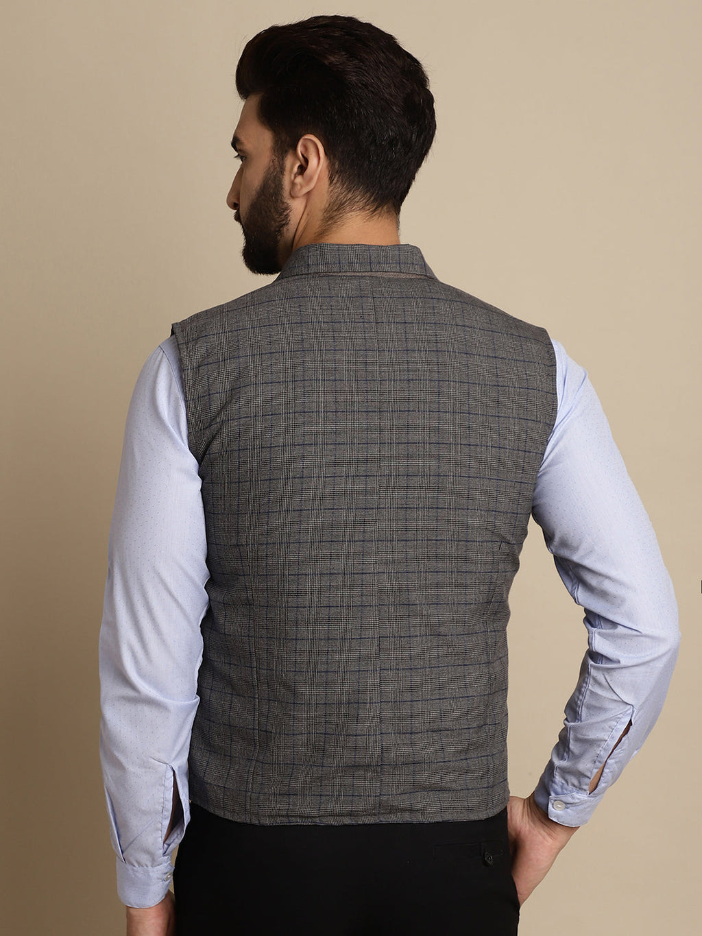 Even Apparels Men's Grey Waistcoat with Notched Lapel | Grocsy