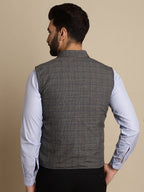 Even Apparels Men's Grey Waistcoat with Notched Lapel | Grocsy