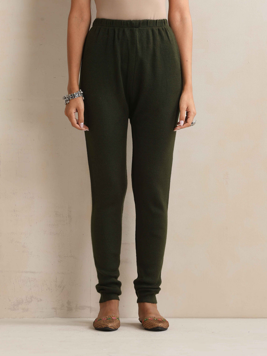 trueBrowns Green Woollen Leggings | Grocsy