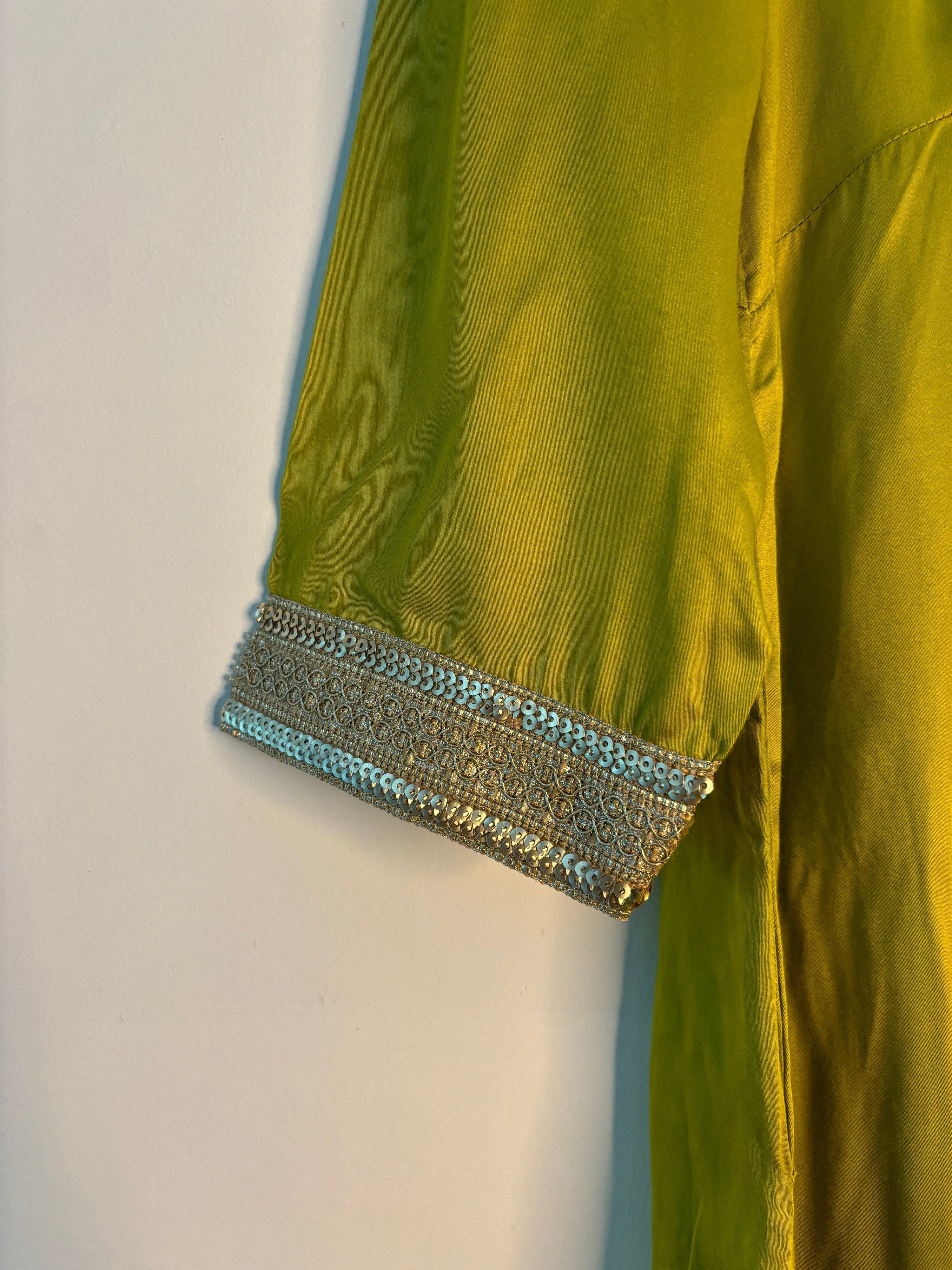 trueBrowns Lime Modal Kurta | Grocsy