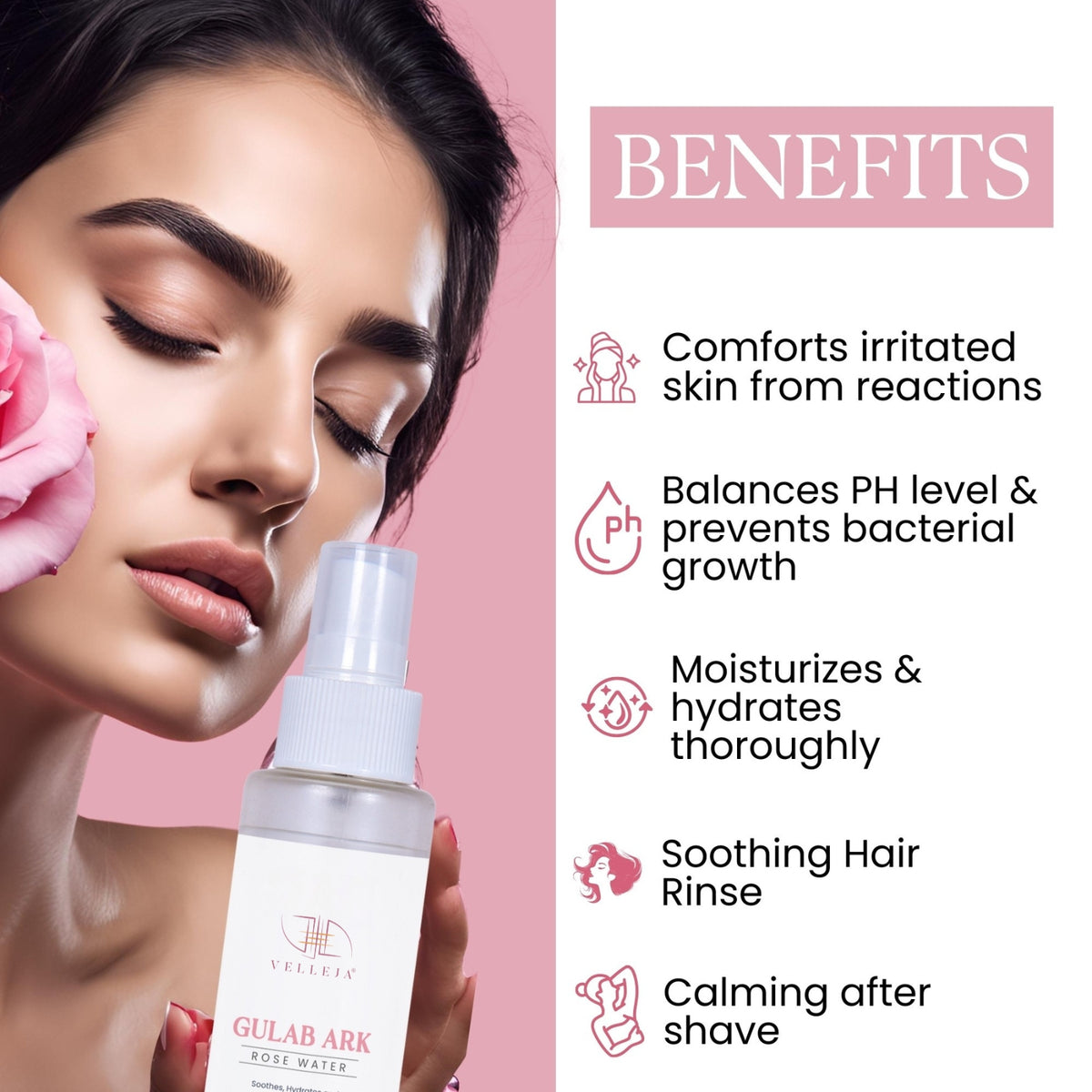 Velleja Gulab Ark - Rose Water | Grocsy