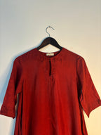 trueBrowns Maroon Silk Kurta | Grocsy