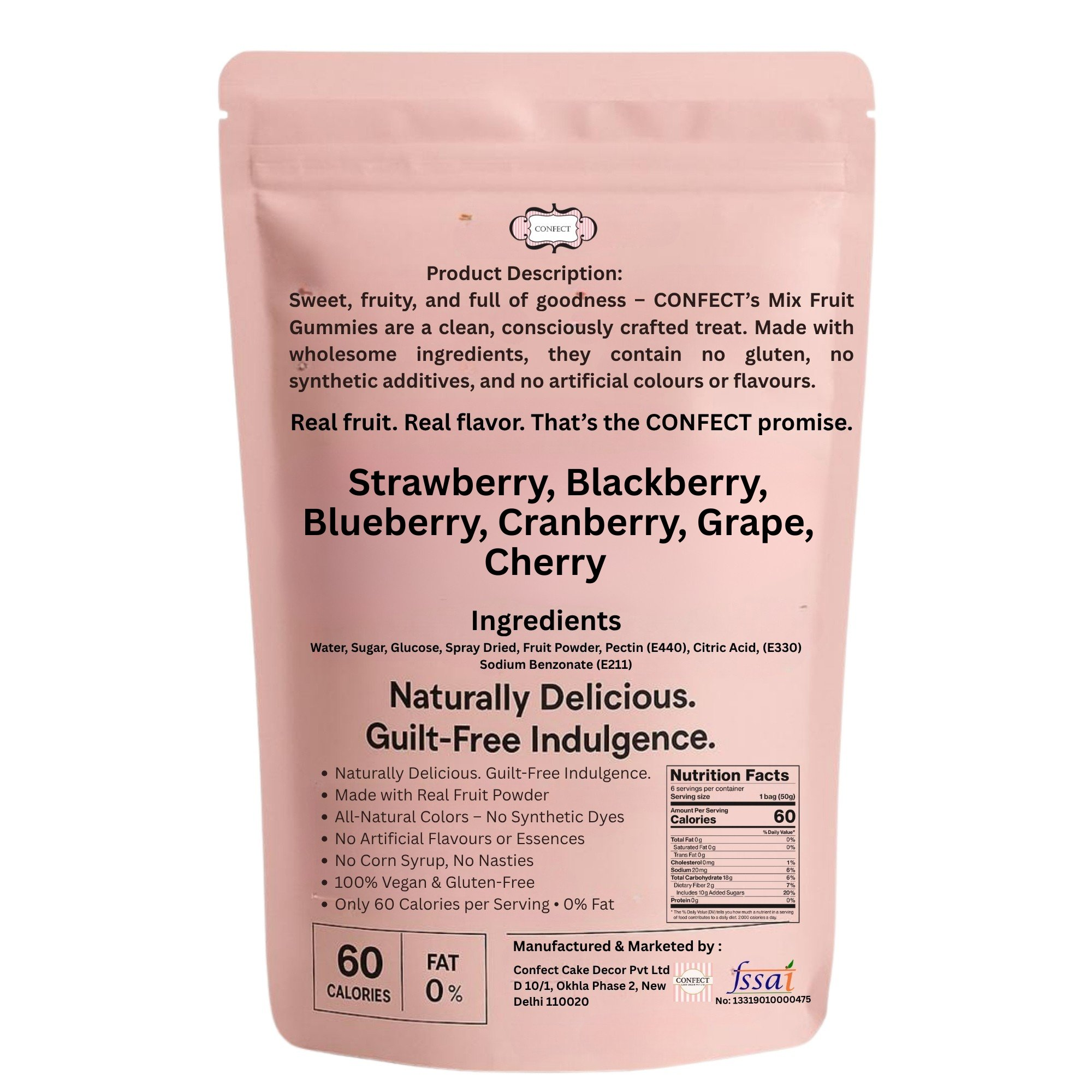 Confect Berry Blast Gummies | Pack of Strawberry, Blackberry, Blueberry, Cranberry, Grape, Cherry Gummies | | Grocsy