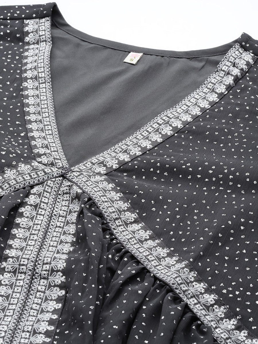 Ahalyaa Glitter Printed Top With Trousers | Grocsy