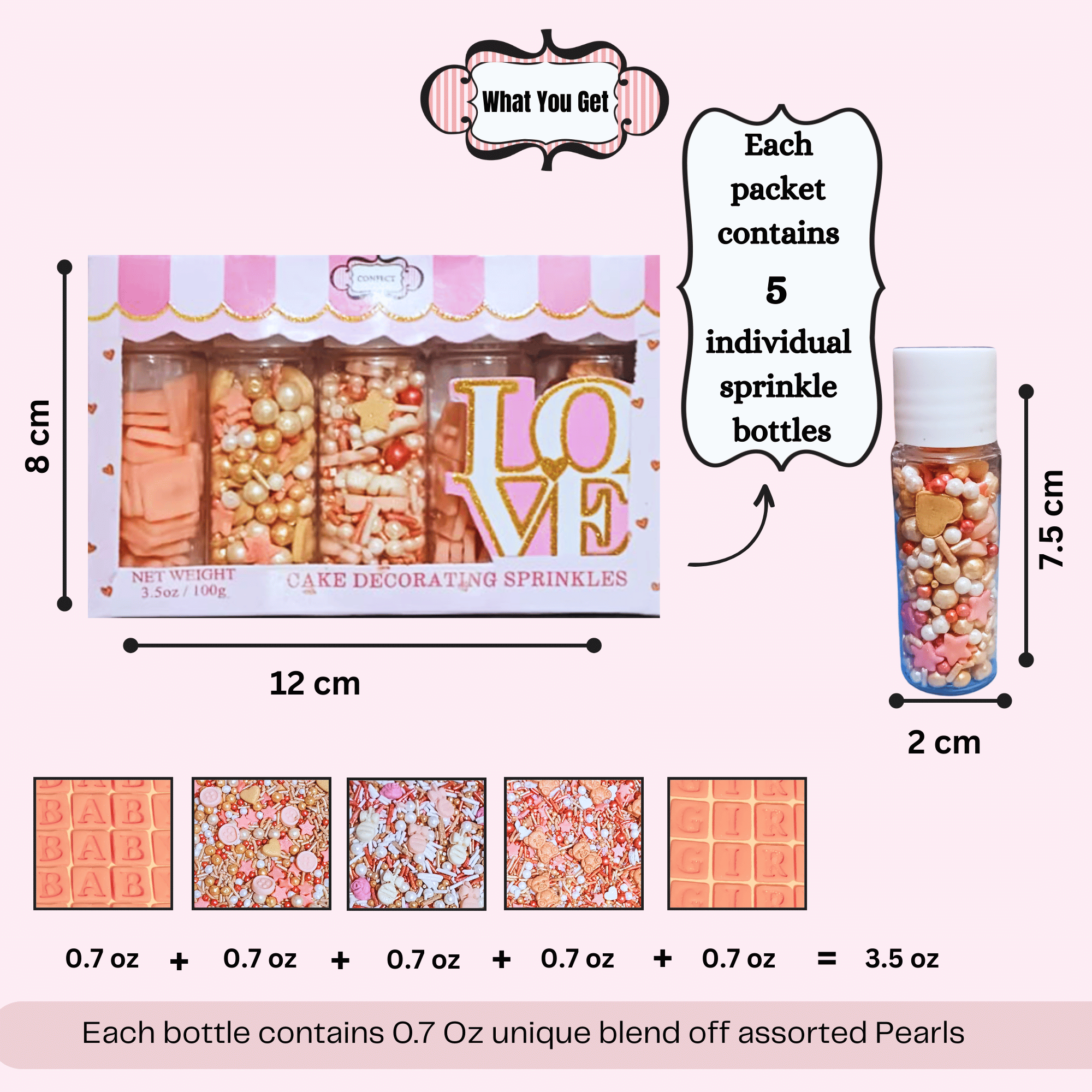 Confect Girls Baby Shower Sprinkles | Edible Sprinkles | Grocsy