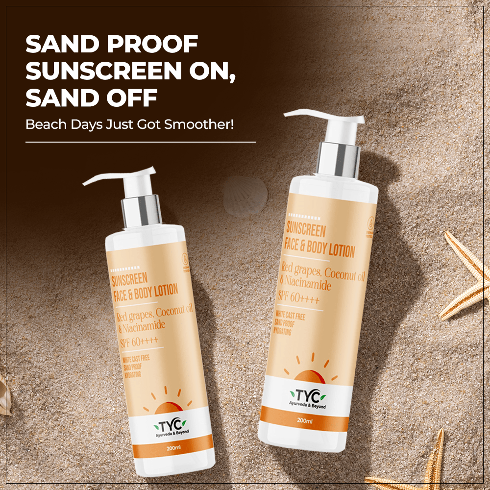 TYC Sunscreen Face & Body Lotion - Red Grapes, Coconut Oil & Niacinamide | SPF 60++++ | Grocsy