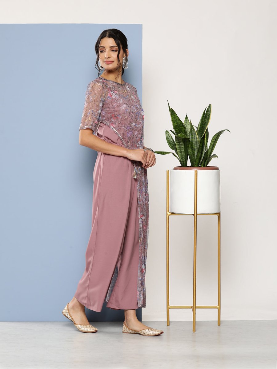 Ahalyaa Printed Waist Tie-Ups Basic Jumpsuit | Grocsy