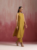 trueBrowns Mustard Cotton Kurta Set | Grocsy