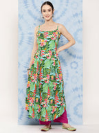 InWeave Women's Mint Green Leaf Japanese Art Strappy Set | Grocsy