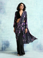 trueBrowns Black Printed Velvet Ready to Wear Saree | Grocsy