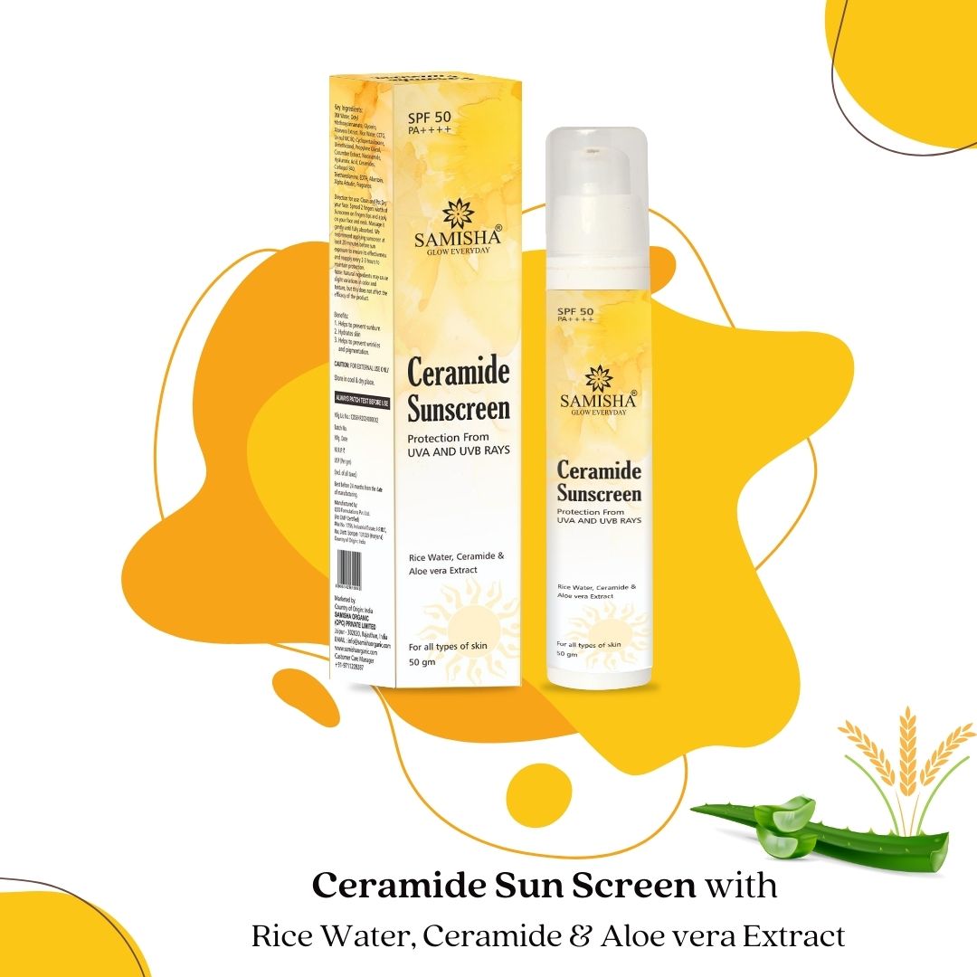 Samisha Ceramide & Hyaluronic Acid  Sunscreen Spf 50 Pa++++ | Grocsy